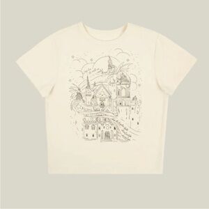 TAYLOR SWIFT long live speak now castle dragons babydoll tee cream size L